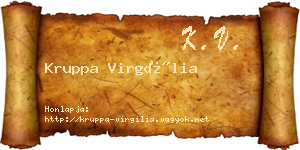 Kruppa Virgília névjegykártya